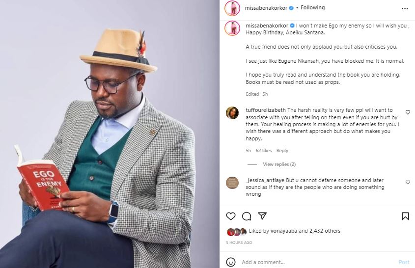Abena Korkor savagely drags Abeiku Santana on his birthday for blocking her