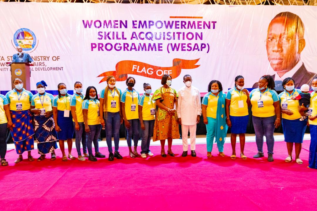 Okowa attends the inauguration of the Women Empowerment and Skills Acquisition Programme (WESAP) in Asaba on Monday, November 16, 2020 (Delta press corps) 