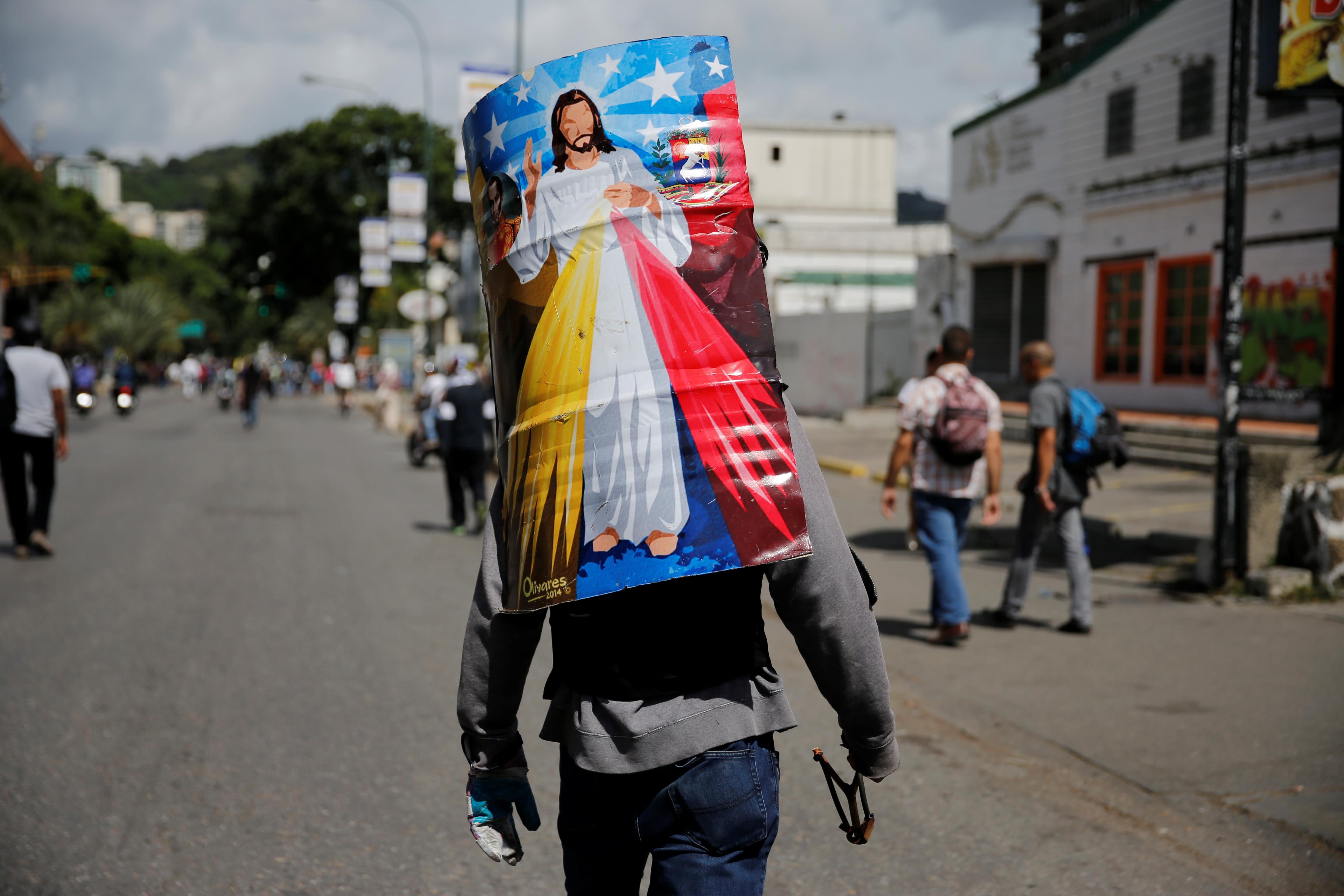 A demonstrator attends a rally against Venezuelan President Nicolas Maduro's government in Caracas