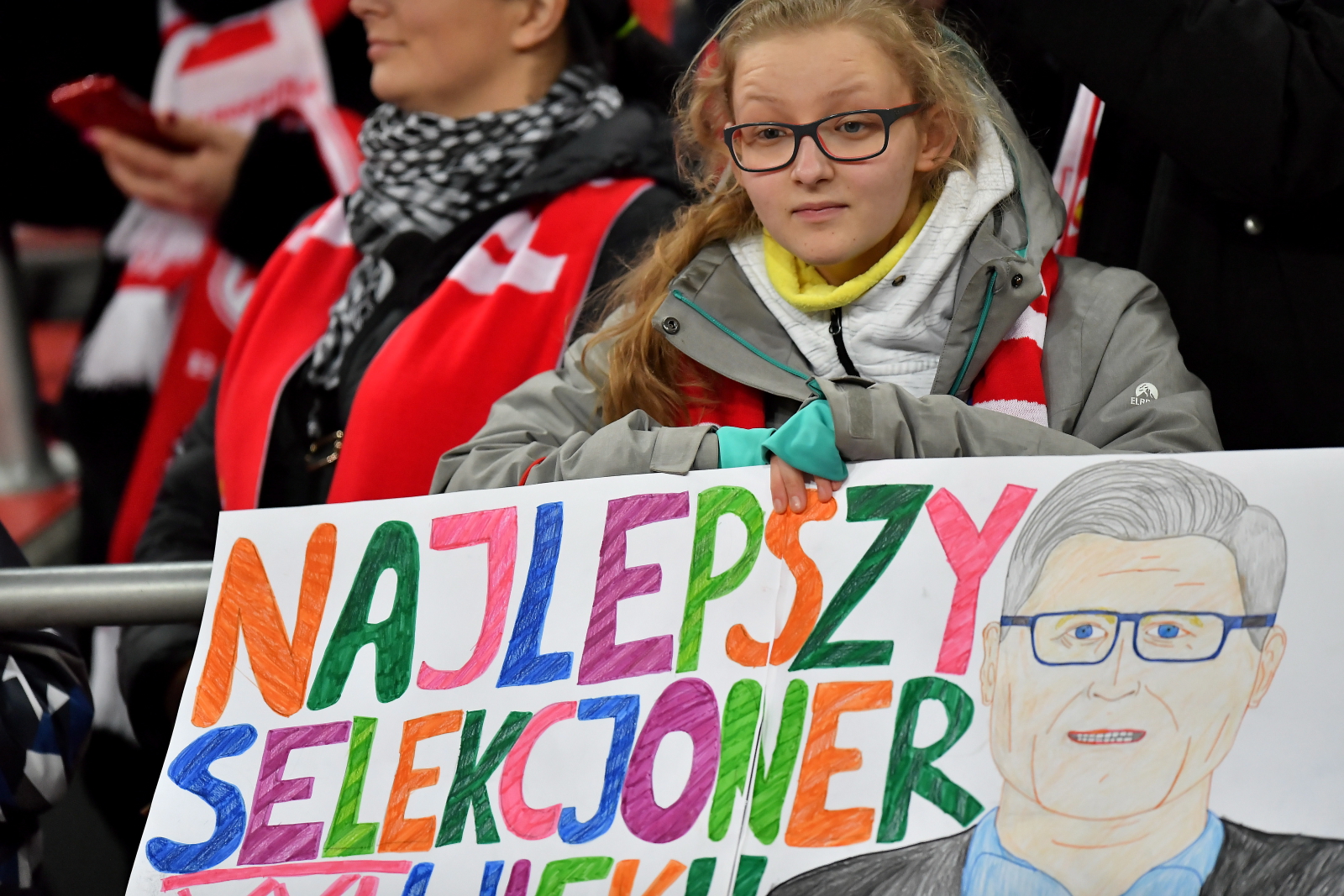 Kibice piłkarskiej reprezentacji Polski podczas towarzyskiego meczu z Nigerią