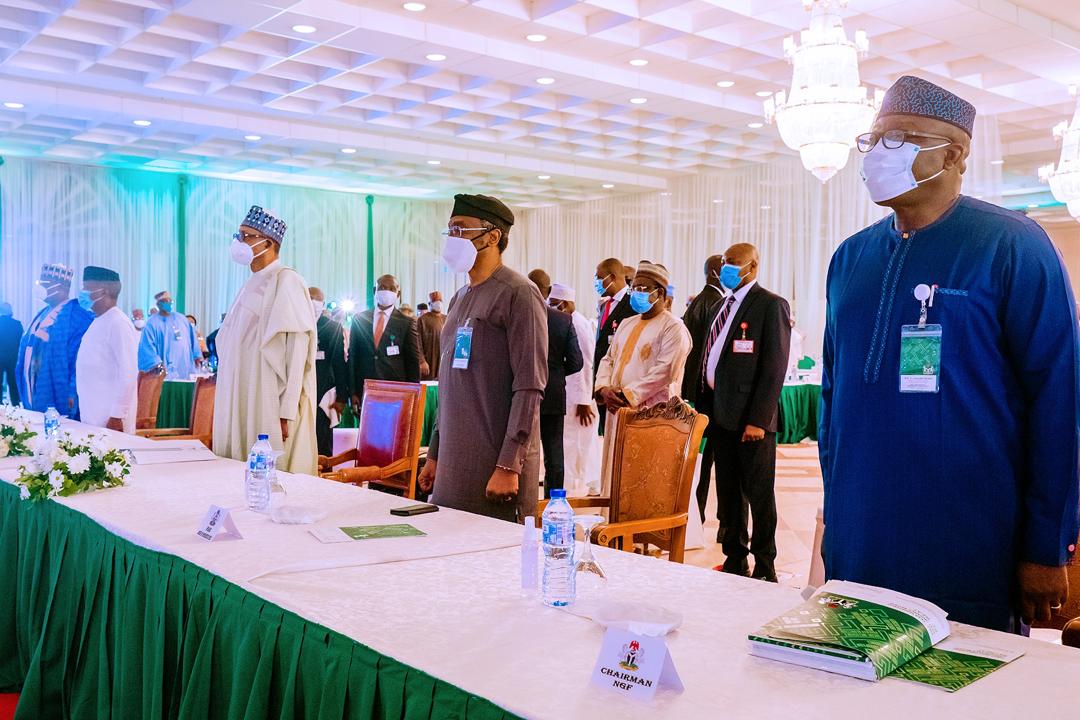 President Buhari and his ministers at the first year ministerial review retreat on September 8, 2020  (Tolani Alli)
