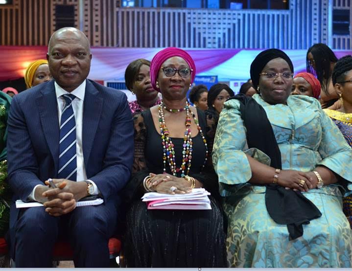 L-R: Managing Director, The Shell Petroleum Development Companies of Nigeria Limited and Country Chair, Shell Companies in Nigeria, Osagie Okunbor; founder and chairperson of the Advisory Board of Women in Successful Careers (WISCAR), Amina Oyagbola; and Deputy Governor of Lagos State, Idiat Adebule, at the 10th anniversary celebration of WISCAR held in Lagos on Saturday, December 9, 2017