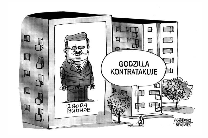 Godzilla karykatura