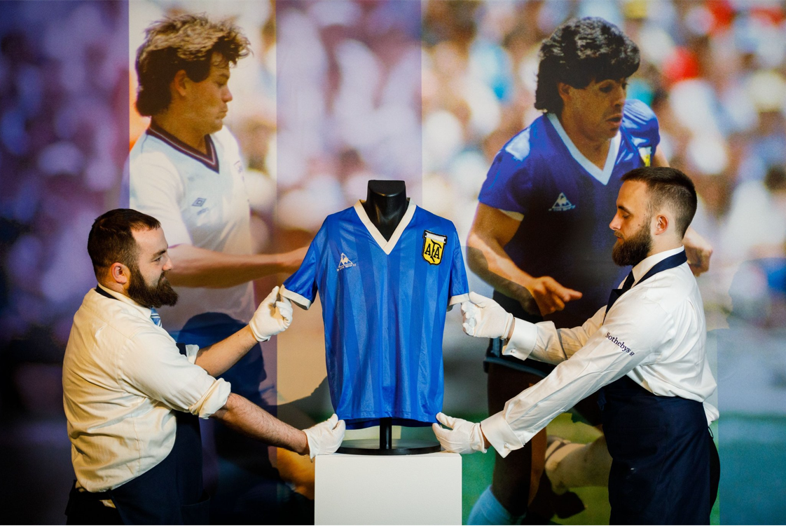 Diego Maradona’s ‘Hand of God’ shirt sold for a record price of £7.1 million