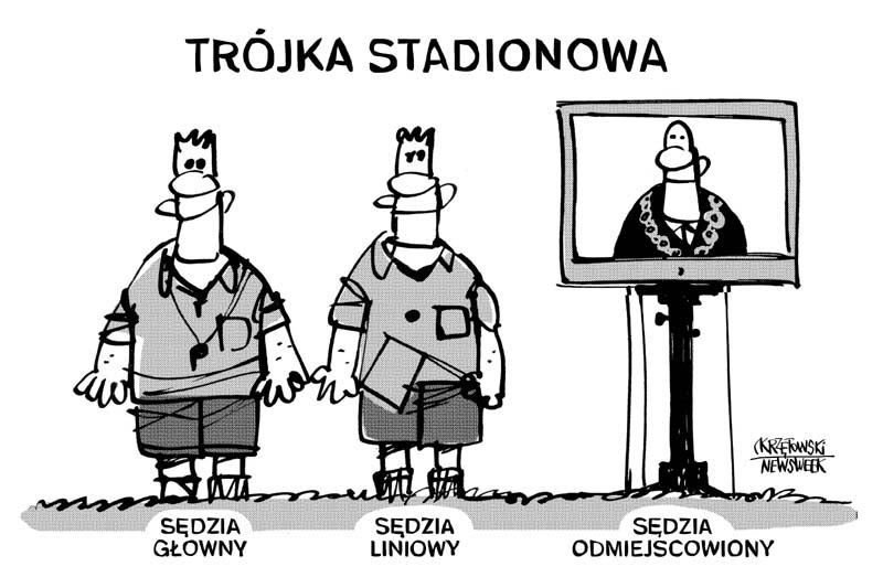 Trojka stadionowa sędziowie piłka krzętowski