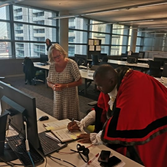 Nigerian-born scientist, Ernest Ezeajughi was re-elected as UK Mayor.  [Twitter/Cllr Ernest]