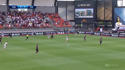 Sandecja - Pogoń (1:1): Kolew nie zamierzał poprzestać na jednym trafieniu! Napastnik o włos po raz kolejny pokonałby Załuskę