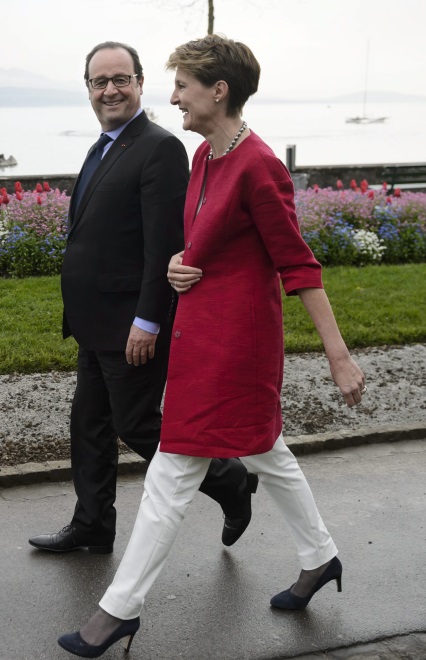 Simonetta Sommaruga i Francois Hollande