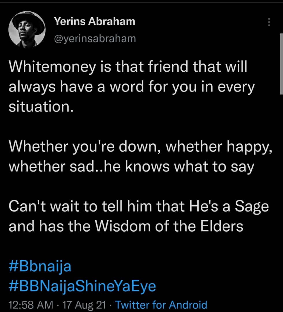 Whitemoney versus Pere Twitter reaction [Twitter]