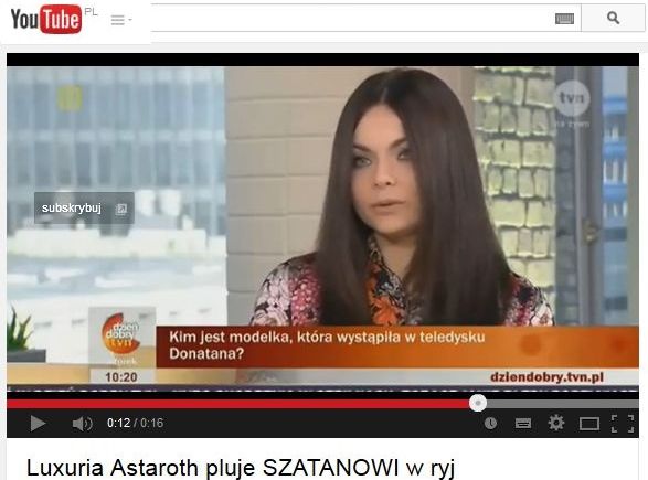 Po sukcesie, jaki odniósł klip Donatana, Astaroth została zaproszona do programu