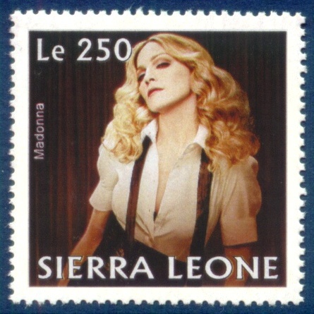 Madonna króluje w Afryce. Również poczta Sierra Leone umieściła jej podobiznę na swoich znaczkach