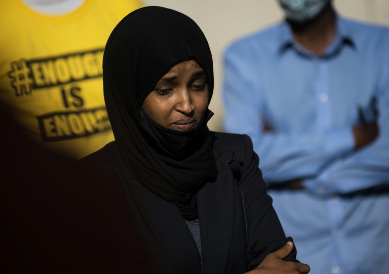 President Donald Trump told Representative Ilhan Omar, pictured,  and three other women of color in Congress that they should "go back" to their countries of origin. GETTY IMAGES NORTH AMERICA
