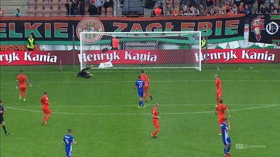 Zagłębie - Wisła P. (0:0): Dobry początek Szymańskiego. 22-latek huknął z dystansu i pomylił się niewiele