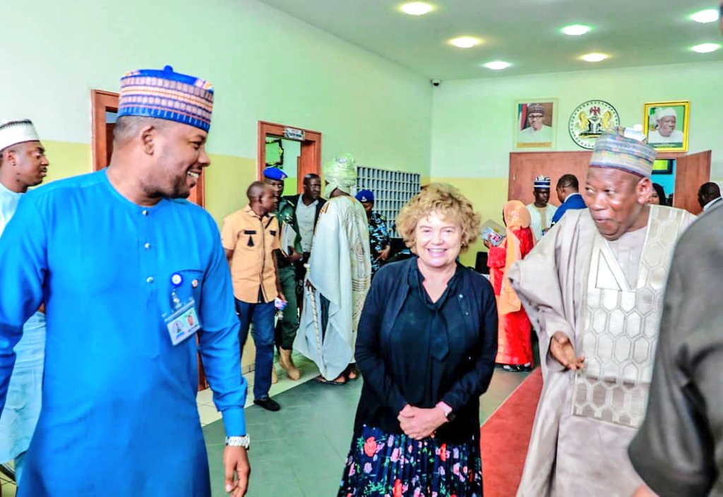 British High Commissioner to Nigeria, Catriona Laing meets Governor Abdullahi Ganduje and member of his cabinet in Kano. [Twitter/@CatrionaLaing1]