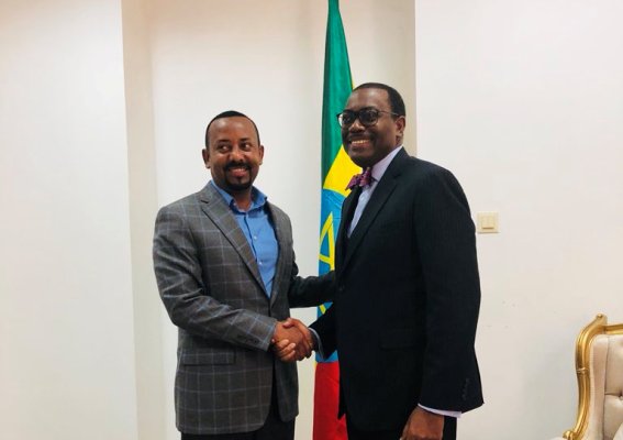 File photo: Ethiopa PM Ahmed Abiy and AfDB President, Akinwumi Adesina