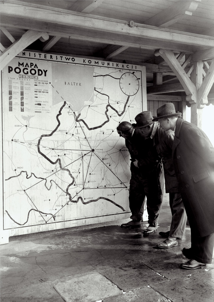 Mapa pogody na krakowskim lotnisku Czyżyny, rok 1931