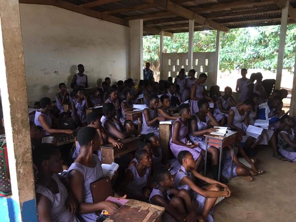 Free SHS infrastructure challenges: SHS students sit on bare floor to learn at Asuogyaman