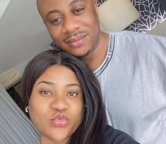 Actress Nkechi Blessing and her former husband, Falegan Opeyemi.