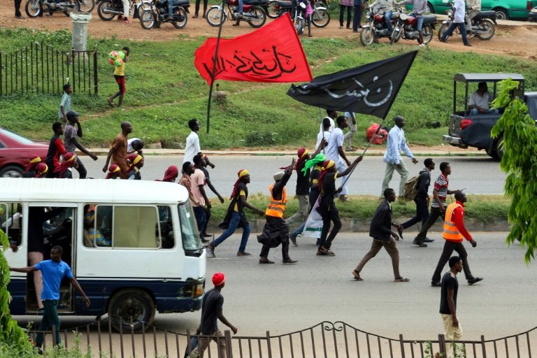 The Islamic Movement of Nigeria has staged a series of protests demanding the release of its leader Ibrahim Zakzaky (AFP)