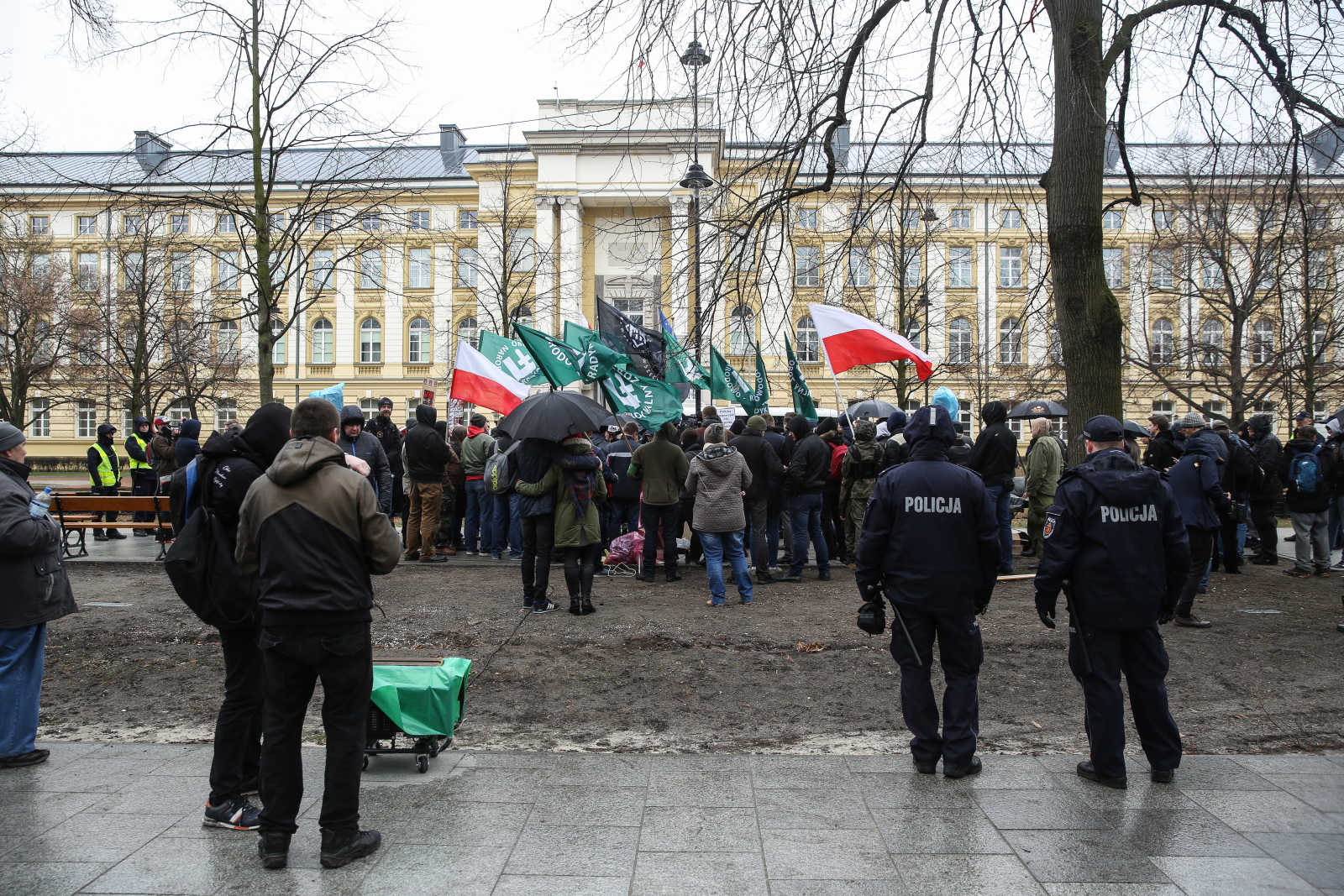 Według niego, rząd stwarza warunki, w których pracodawcy mogą zastępować polskich pracowników Ukraińcami, którzy gotowi są pracować za niższe pensje. W konsekwencji - zdaniem Kalinowskiego - Polacy wyjeżdżają do pracy na Zachód np. do Niemiec. Działacze ONR podkreślali, że manifestacja jest skierowana przeciwko działaniom rządu, a nie