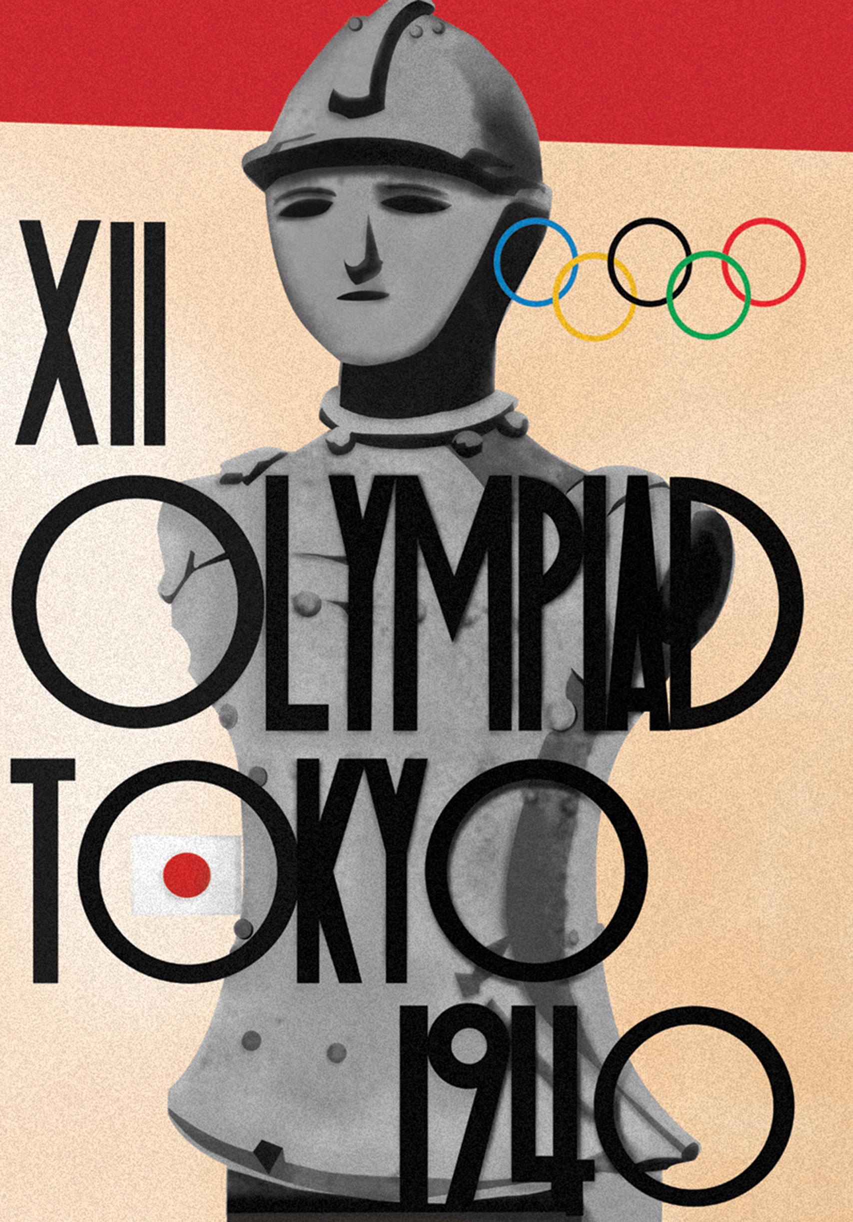 Plakat zaprojektowany z okazji XII Igrzysk Olimpijskich w Tokio
