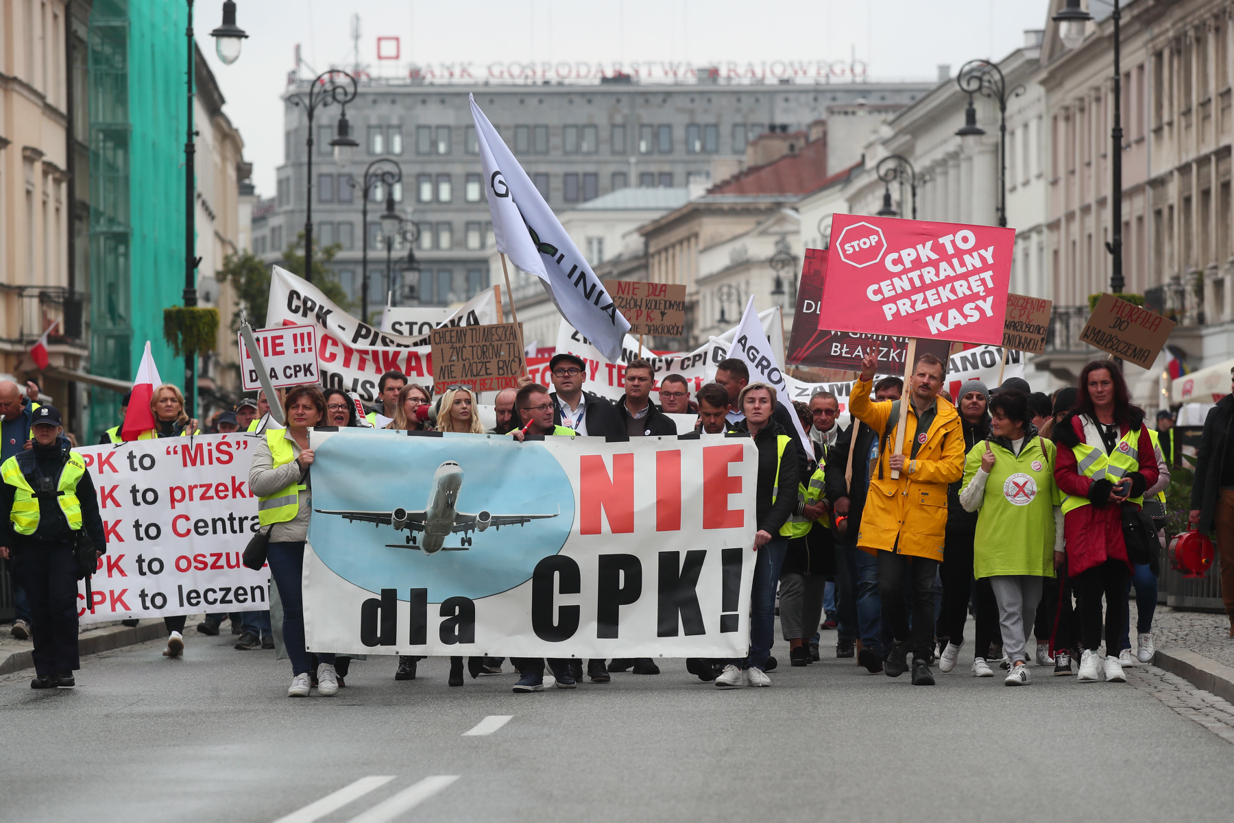 Protest przeciwko budowie Centralnego Portu Komunikacyjnego, Warszawa, 1 października 2022 r.