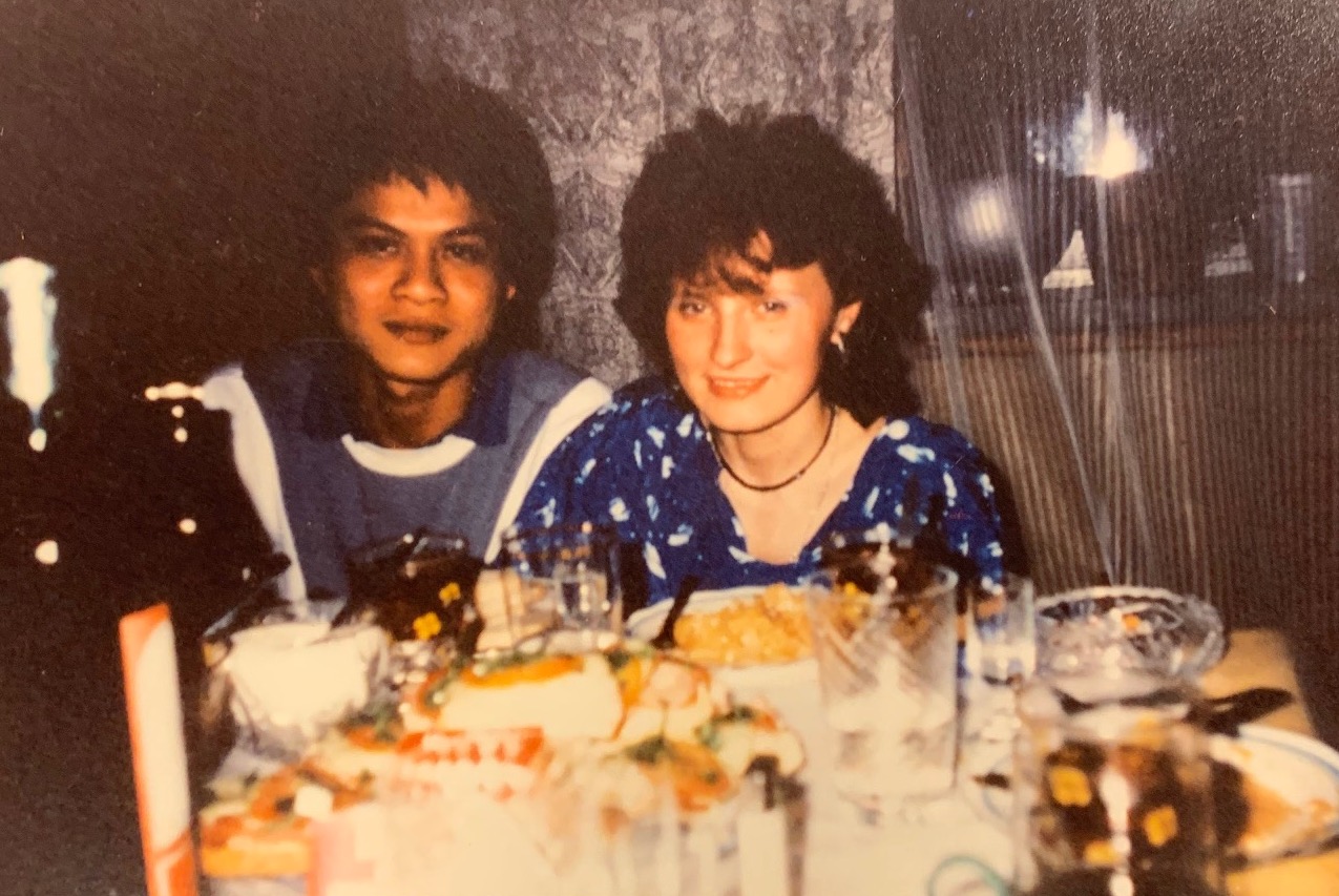 Wiroon Niamtrakoon z przyszłą żoną Krystyną, 1989 rok