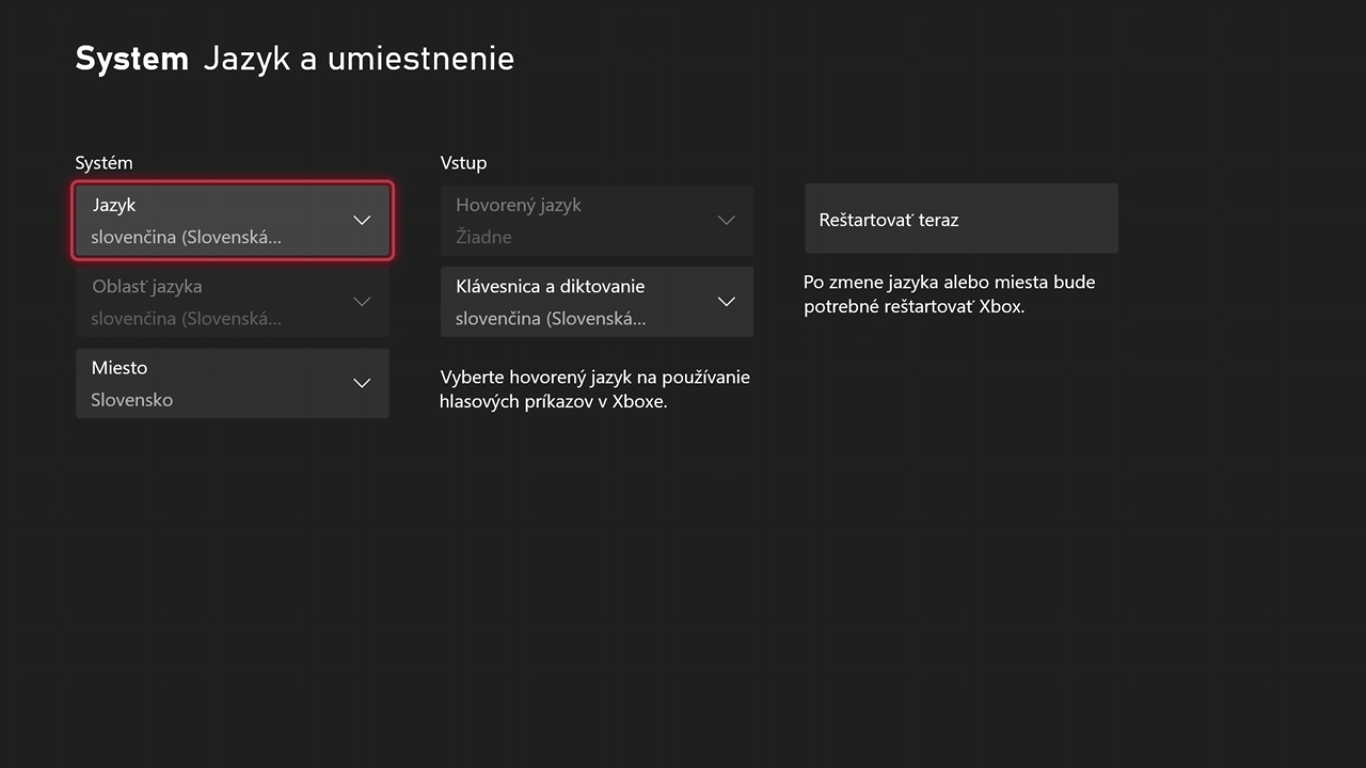 Xbox sa naučil po slovensky. Takto si zmeníš jazyk, Fotka č. 1 |  HernáZóna.sk