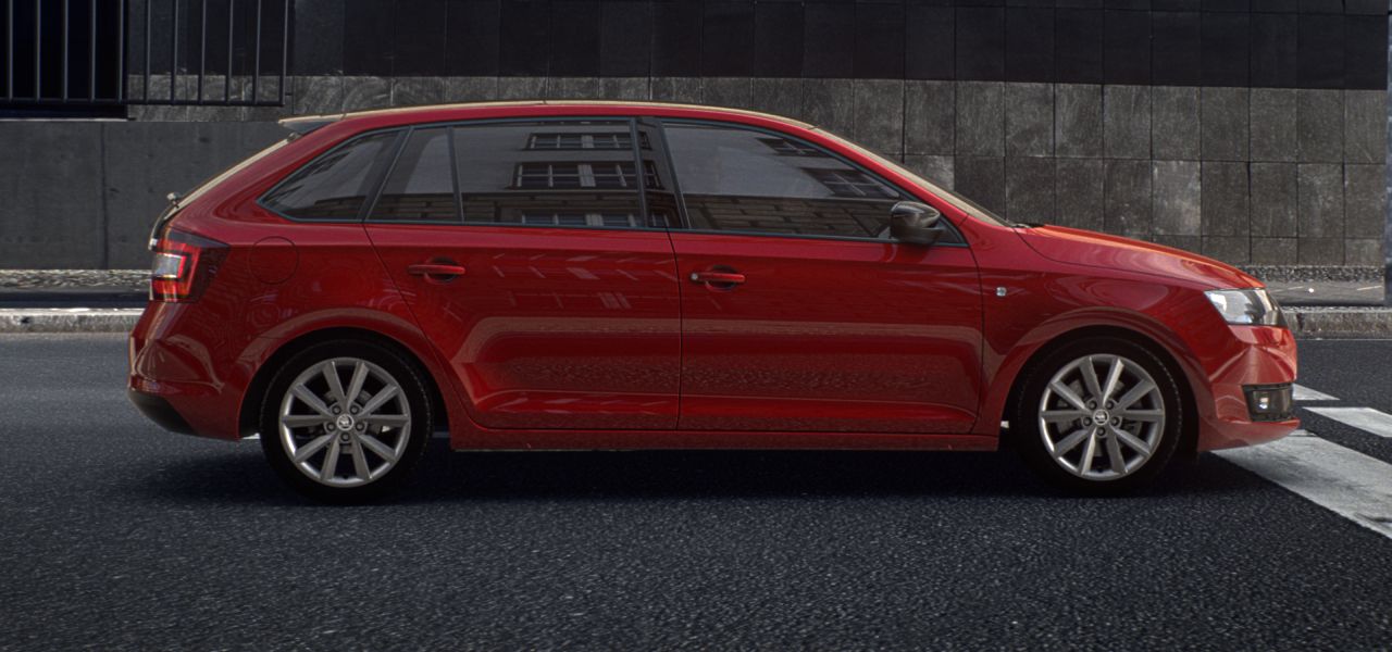 <b>Skoda rapid spaceback</b> jest krótsza od limuzyny o 18 cm - od przedniego do tylnego zderzaka jest 4,303 m...