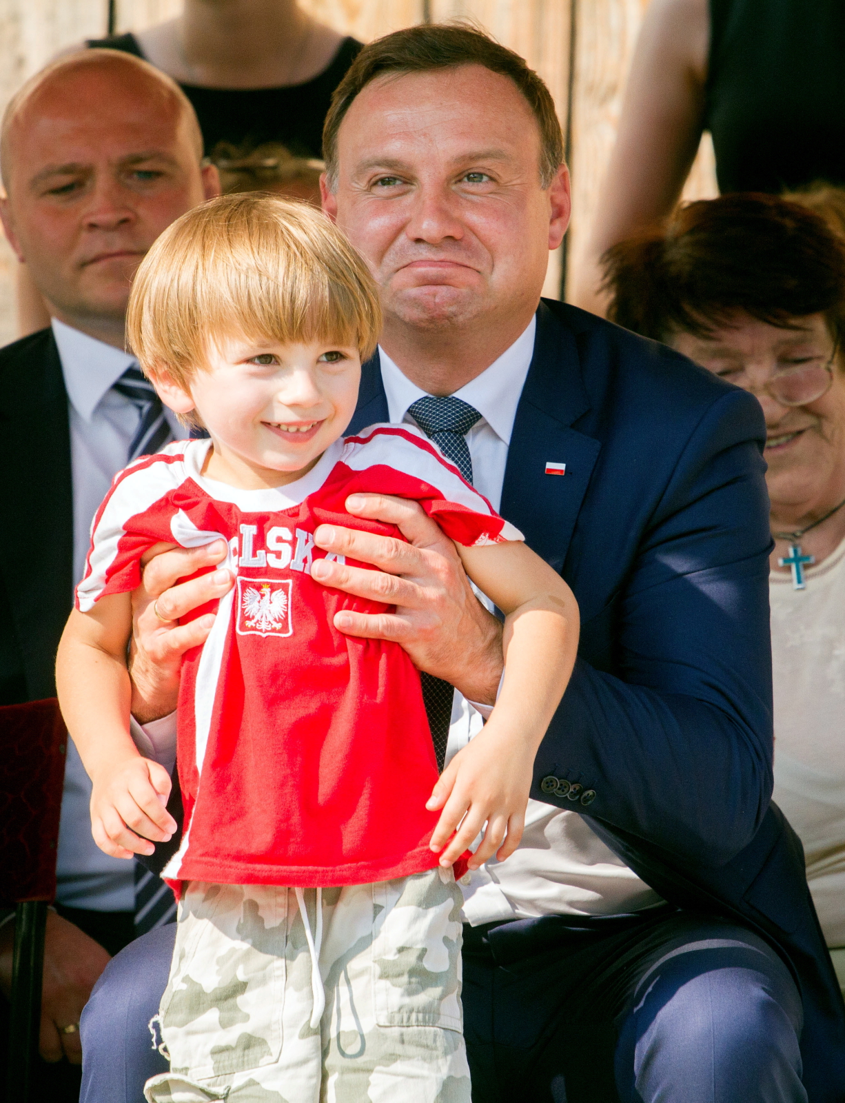 Prezydent Andrzej Duda podczas wizyty w Zochcinie