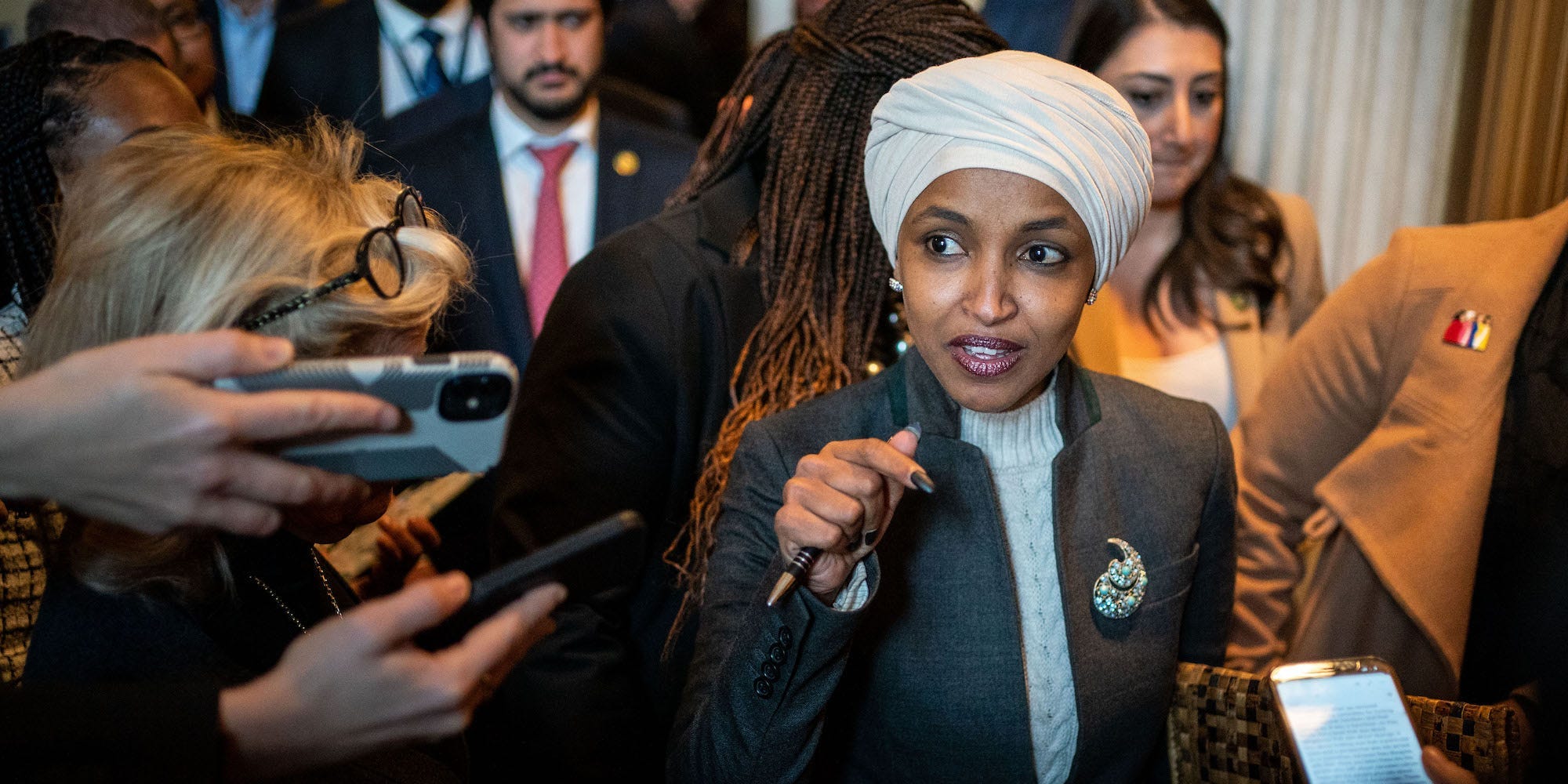 Rep. Ilhan Omar said the purpose of the resolution was to "target and shame" Rep. Pramila Jayapal.Kent Nishimura / Los Angeles Times via Getty Images