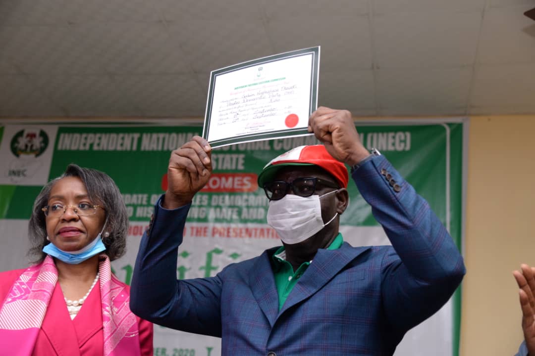 Obaseki was re-elected for a second four-year term in office as Edo governor after beating 13 other candidates [Twitter/@GovernorObaseki]