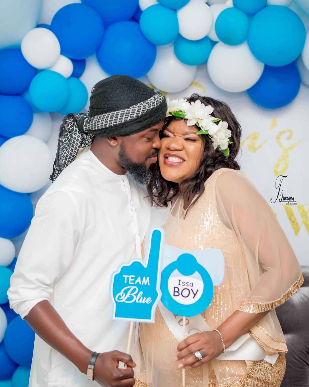 Barely a week after giving birth to her first child, Toyin Abraham has already named her baby boy, Ire.[Instagram/ToyinAbraham]