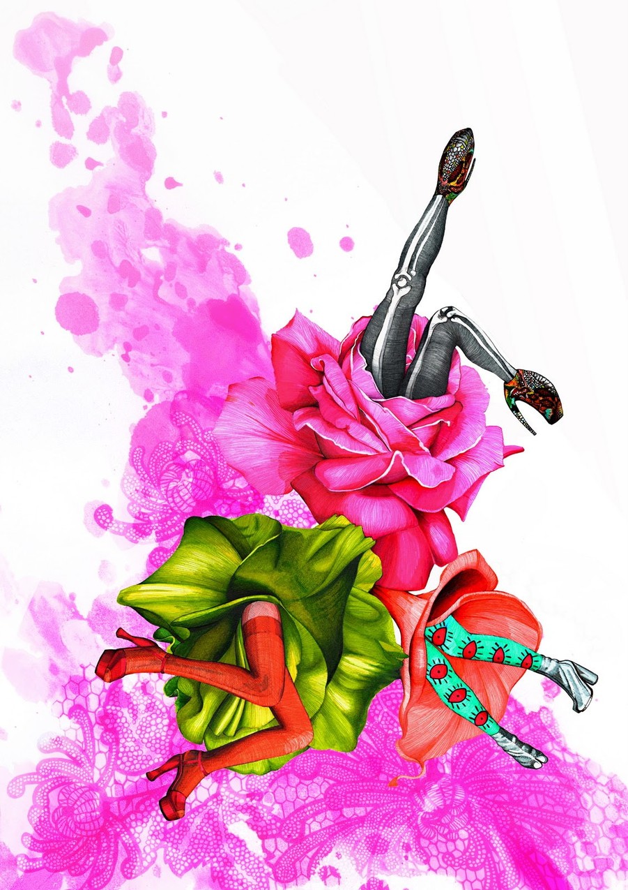 Ilustracja modowa / Kropki Kreski