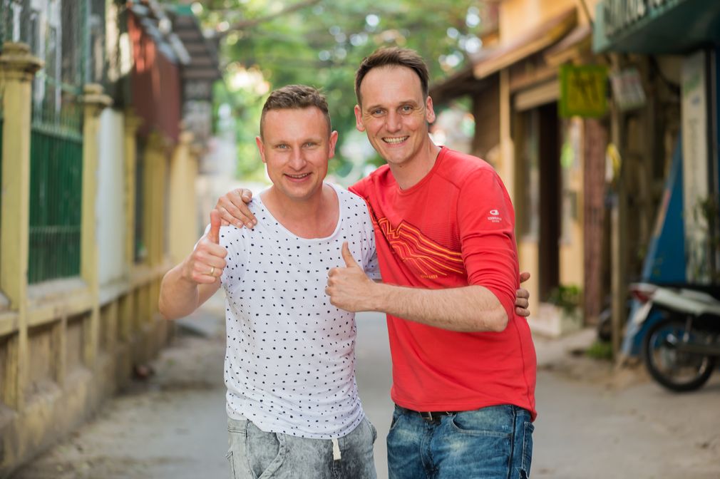 Kucharz Pascal Brodnicki i jego przyjaciel, Paweł Dobrzański.