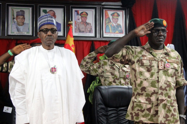 President Buhari and army chief Tukur Buratai (Presidency)