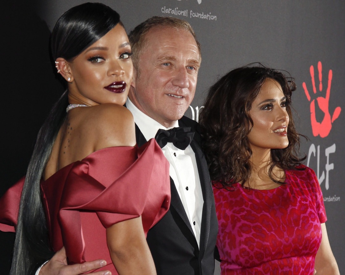 Rihanna, Salma Hayek i jej mąż Francois-Henri Pinault