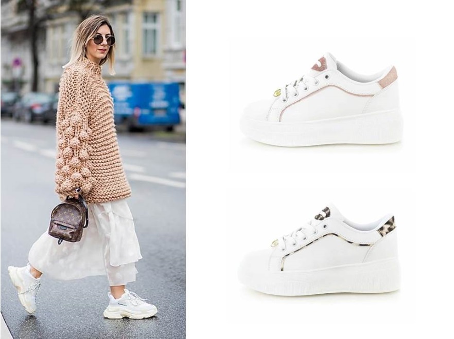 Blogerki najczęściej łączą ugly shoes z ubraniami w stylu oversize. Nie bój się przesady – maxi spódnica i maxi sweter to połączenie, które z tymi butami sprawi, że będziesz wyglądać jak gwiazda!