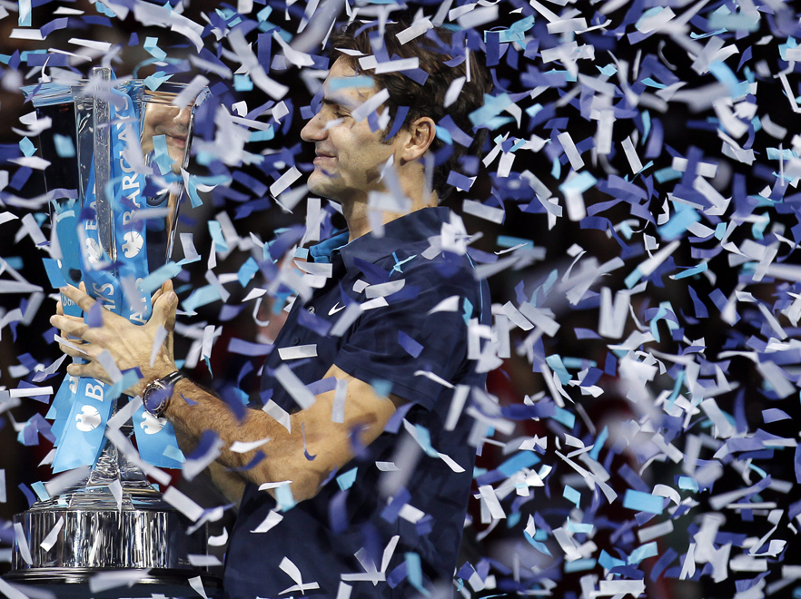 Roger Federer po wygranej Mistrzostw Świata w tenisie ziemnym ATP w singlu mężczyzn