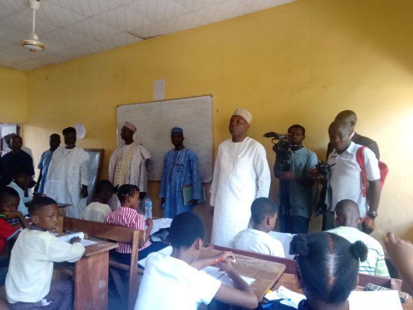  Mr Sonny Echono, Permanent Secretary, Federal Ministry of Education monitoring the conduct of 2019 National Common Entrance Examination at the Model Primary school, Maitama (NAN)