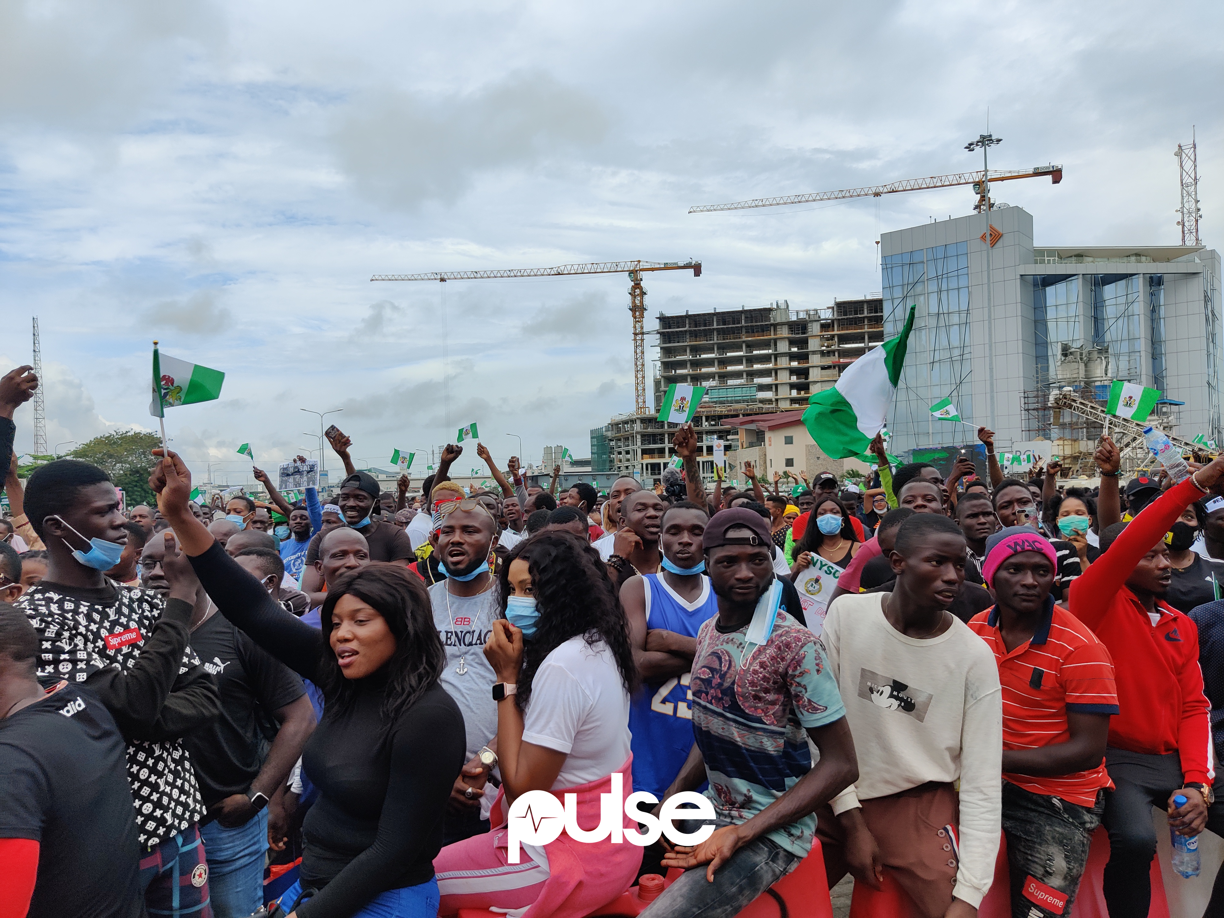 #EndSARS protesters at the Lekki Toll Gate, Lagos