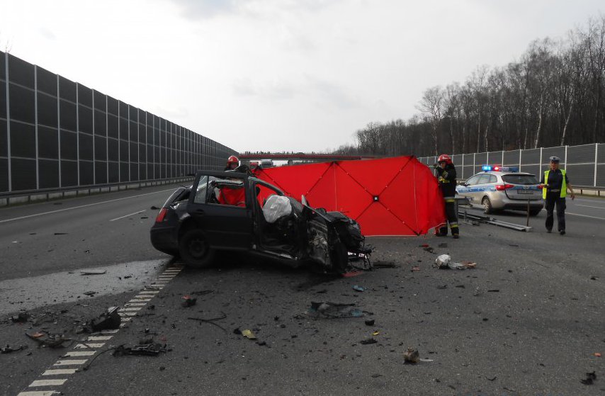 Wypadek na autostradzie A1