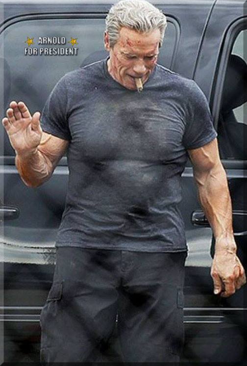 Arnold Schwarzenegger na planie filmu