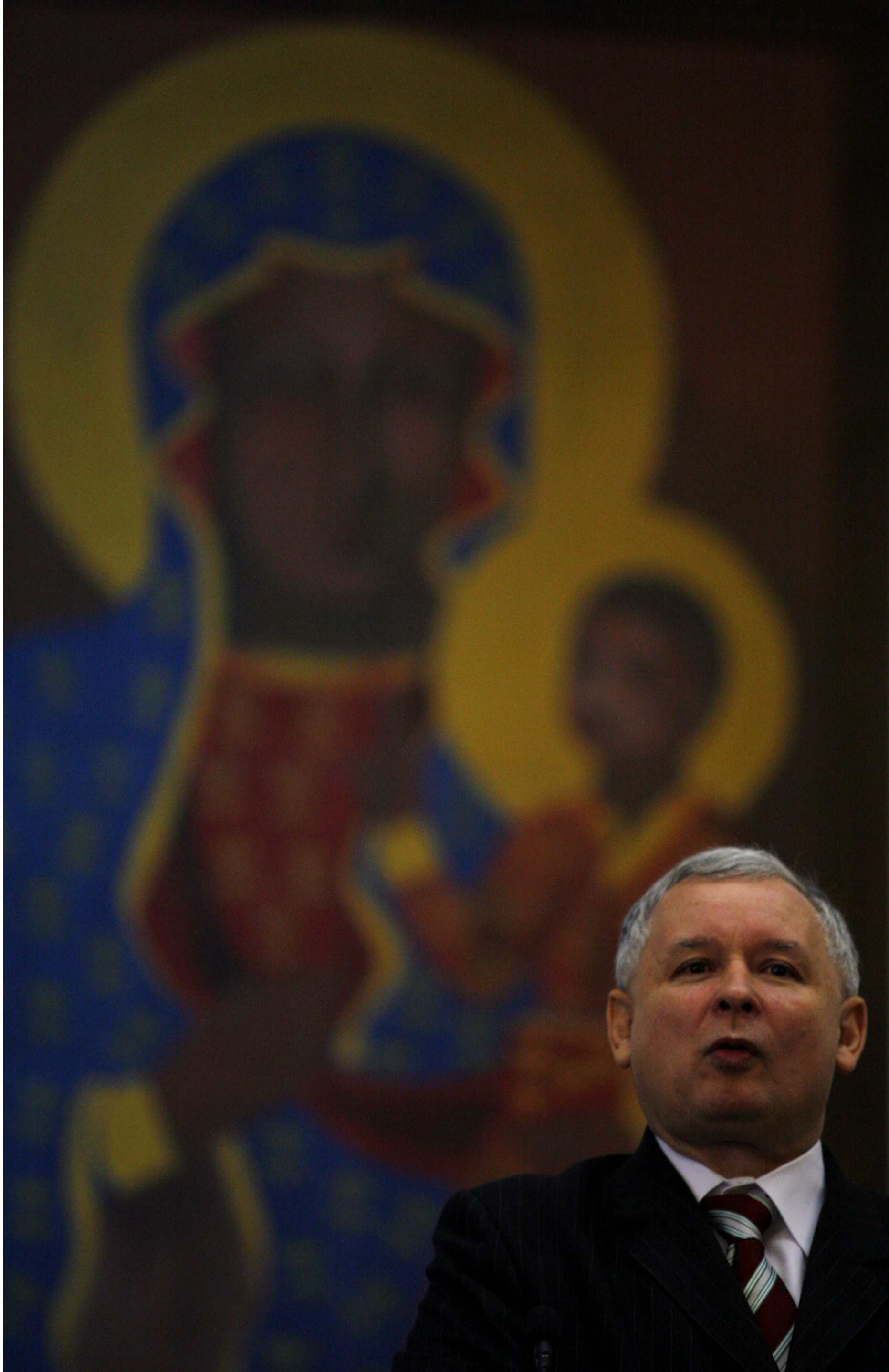 Spotkanie Jarosława Kaczyńskiego z wyborcami w Domu Katolickim w Sosnowcu