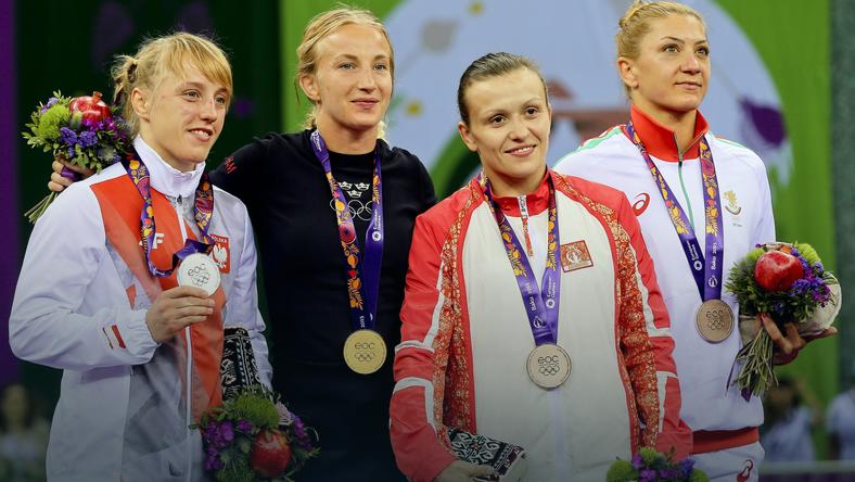 Katarzyna Krawczyk on the podium in Baku