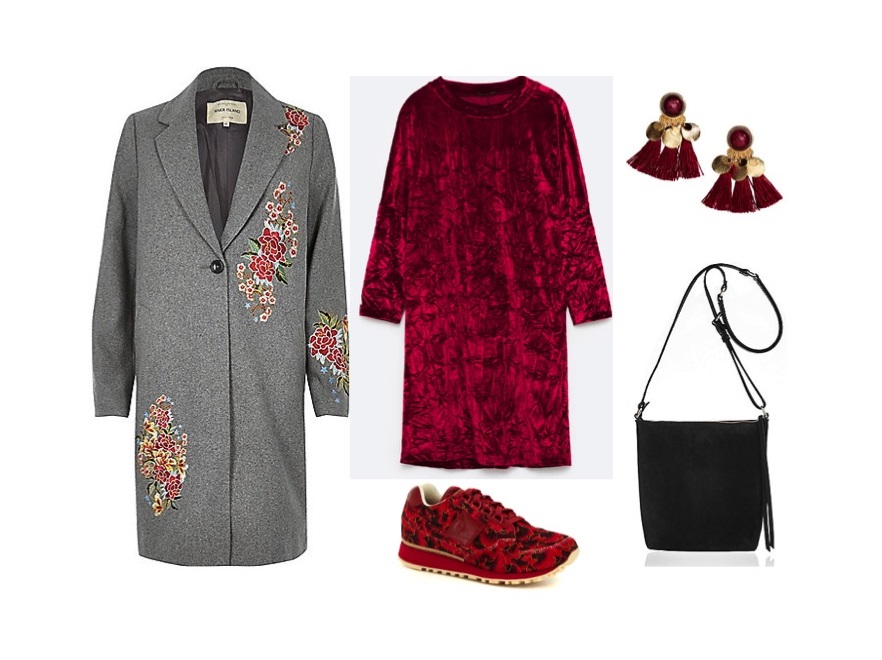 Płaszcz: River Island; sukienka: Zara; torba: H&M;