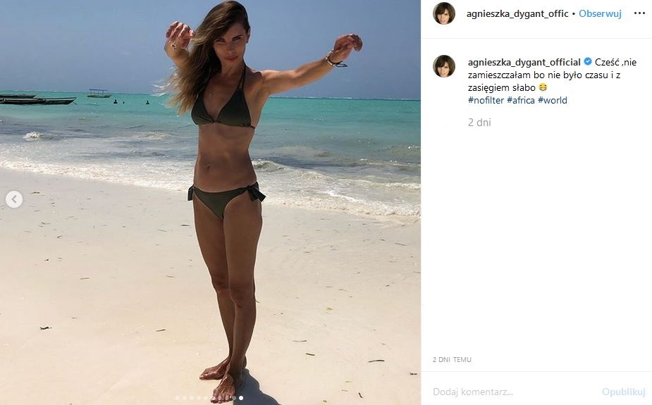 Agnieszka Dygant wypoczywa na Zanzibarze