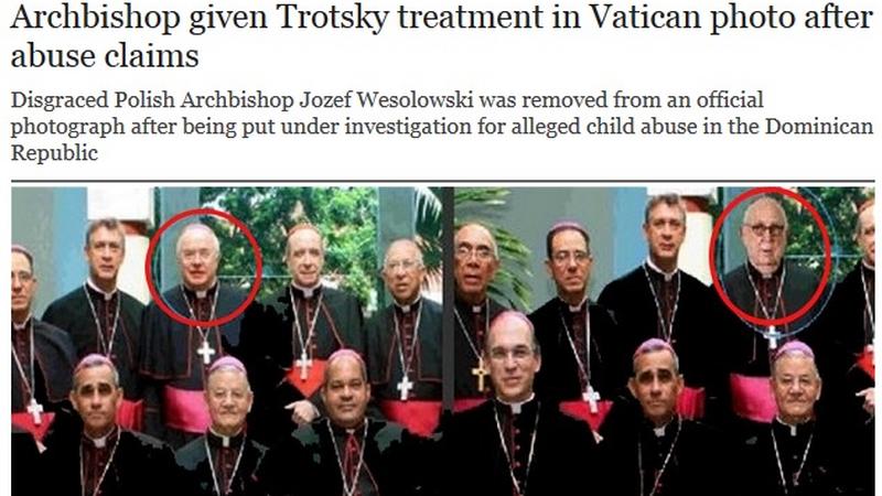Arcybiskup Wesołowski w dziwnych okolicznościach zniknął ze zdjęcia