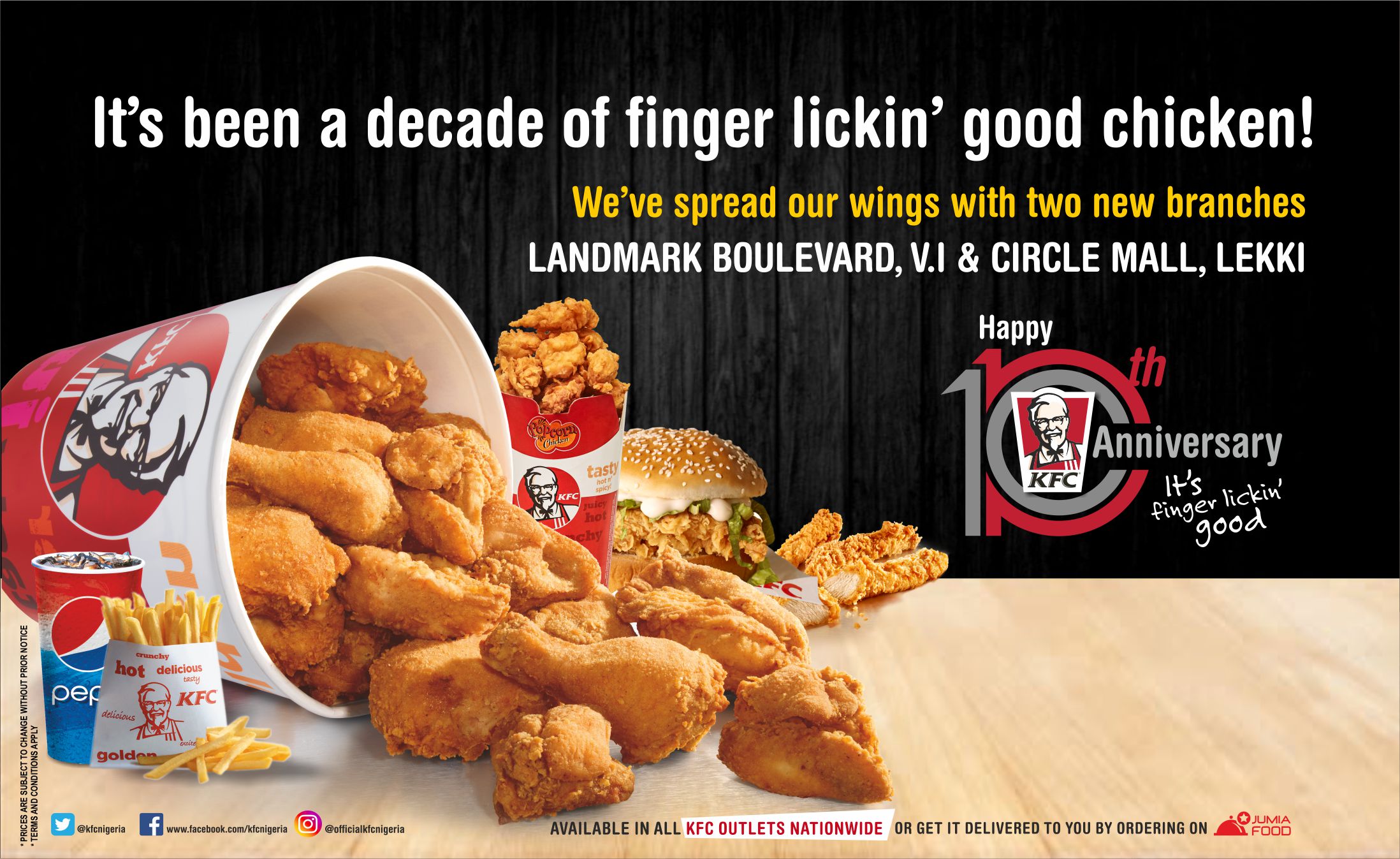 Thank you Nigeria, it's been 10 years of finger lickin' good chicken 