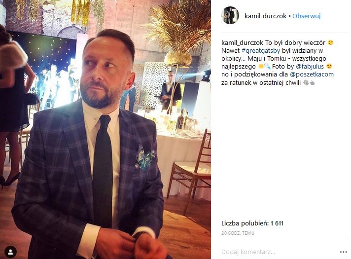 Wśród weselnych gości obecny był również Kamil Durczok, który jest partnerem przyjaciółki Mai Bohosiewicz.